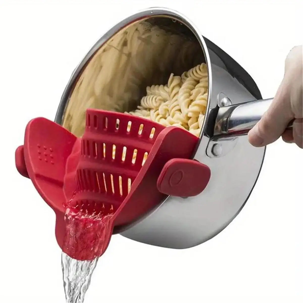 Colador Clip Ajustable para Ollas, Sartenes y Tazones – Escurre sin Ensuciar