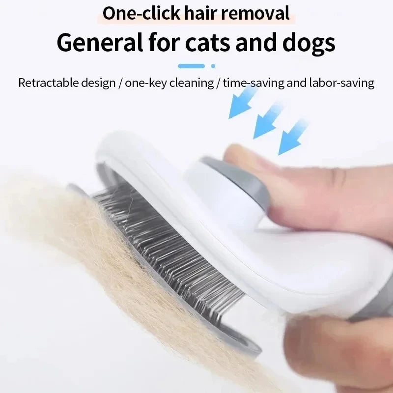 Cepillo Autolavable para Perros y Gatos – Elimina el Pelo con un Click