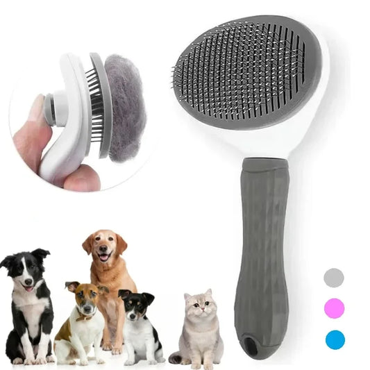 Cepillo Autolavable para Perros y Gatos – Elimina el Pelo con un Click