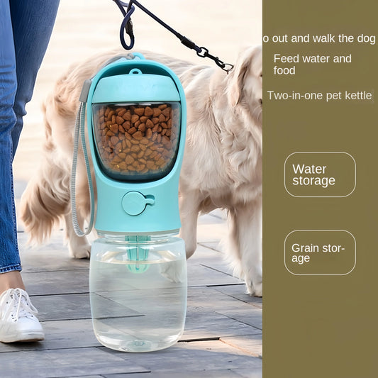 Botella Portátil de Agua y Comida para Mascotas – 2 en 1 para Paseos