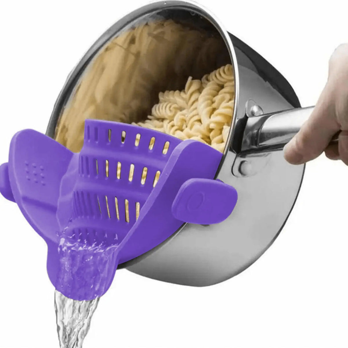 Colador Clip Ajustable para Ollas, Sartenes y Tazones – Escurre sin Ensuciar